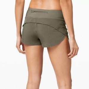 Olive Green Speed Up 2.5” Lululemon Shorts size 6